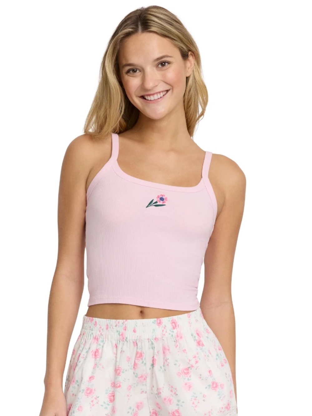 Mills by Millie Bobby Brown Women's Embroidery Ribbed Cami